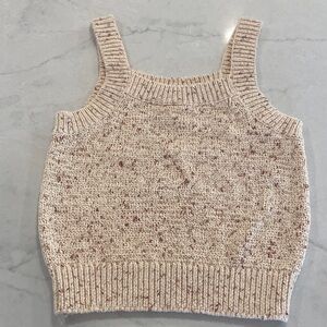 LOFT Cream and Brown Knit Camisole
